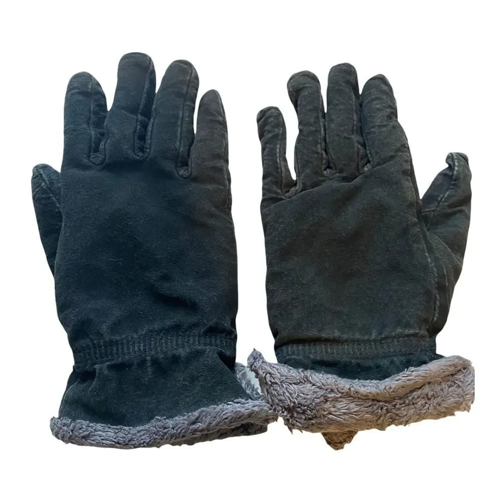 𝅺Black Small Winter gloves fuzzy inside